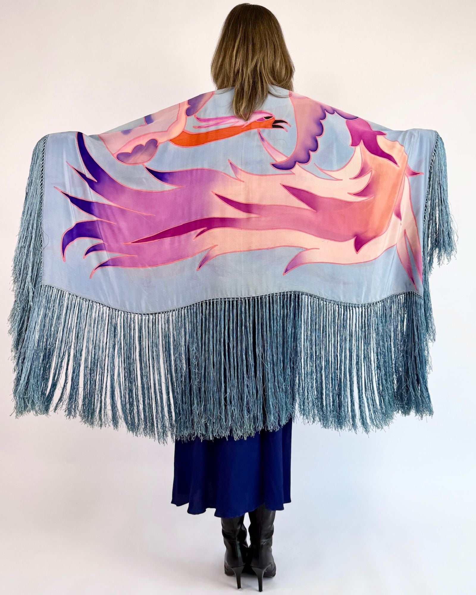 Airbrush Rising Phoenix Piano Shawl