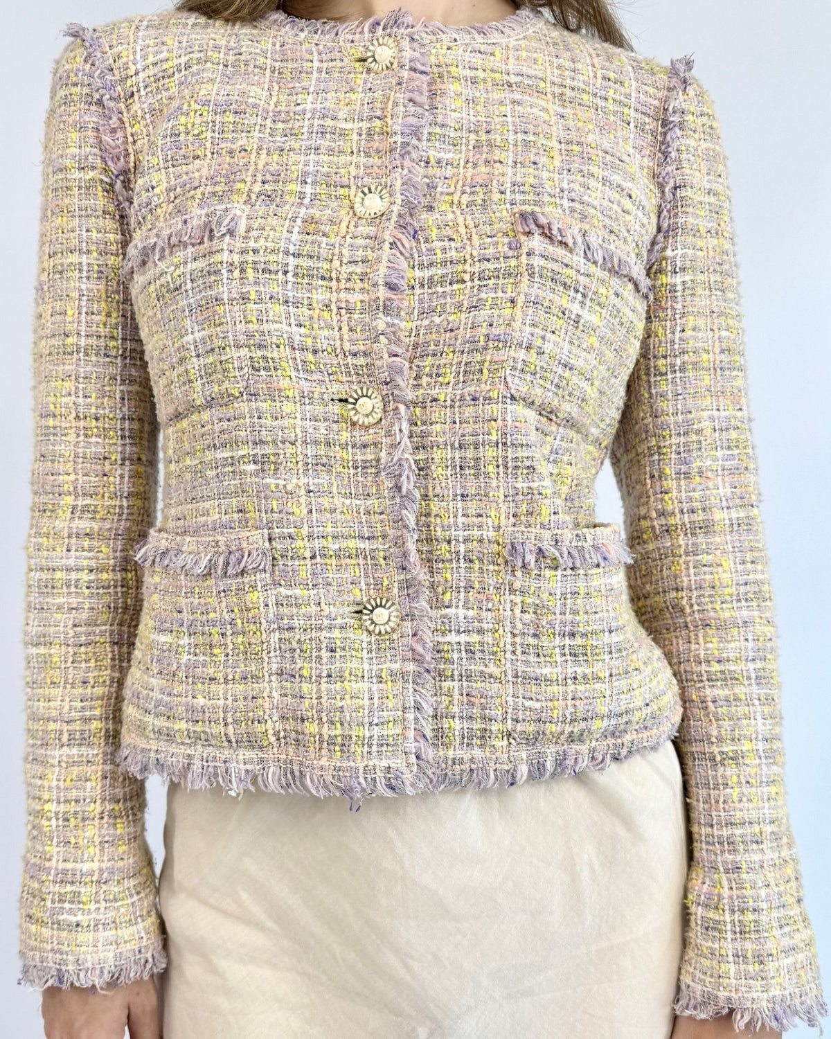 Chanel Spring 2004 Lemon Twist Tweed Jacket