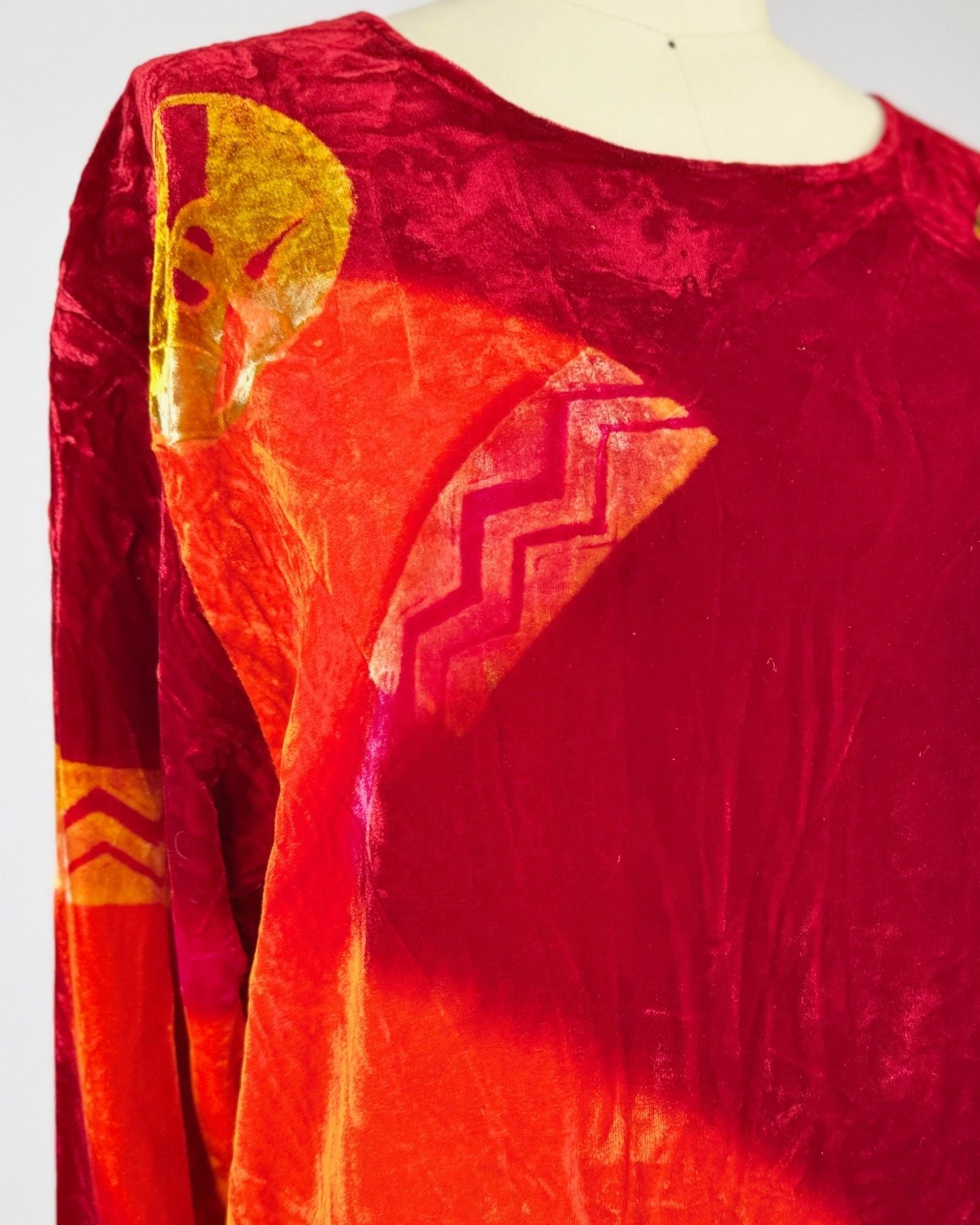 Vivid Fire Colors Velvet Top