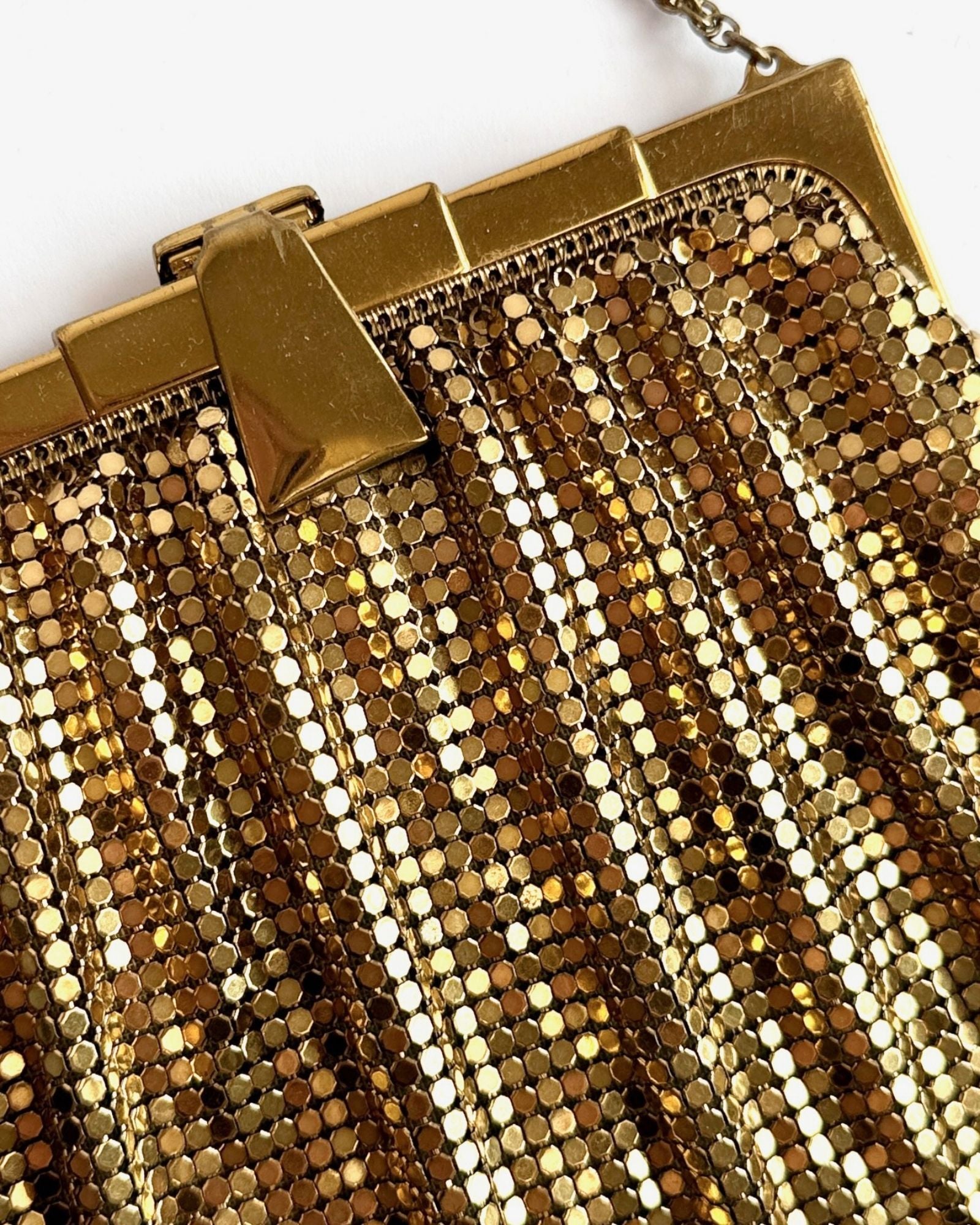 Whiting and Davis Gold Mesh Bag and Mirror