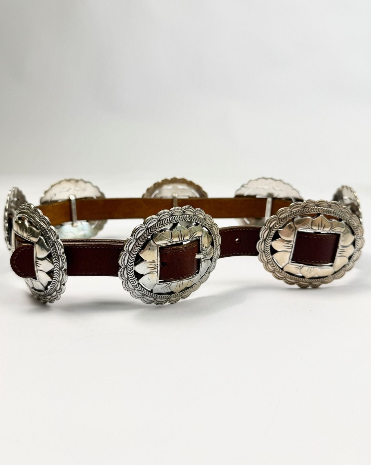Brighton Brown Leather Concho Belt