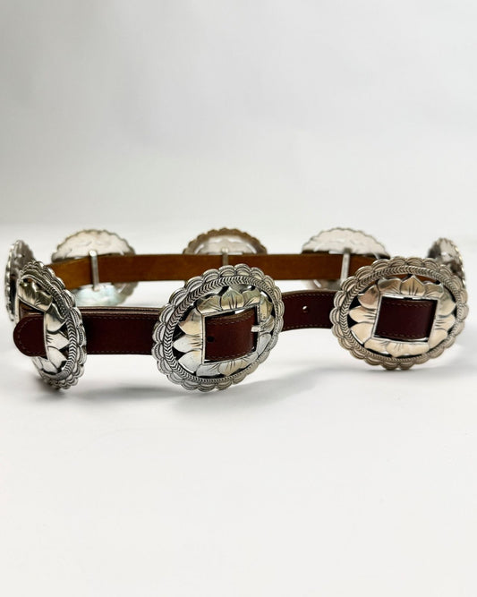 Brighton Brown Leather Concho Belt