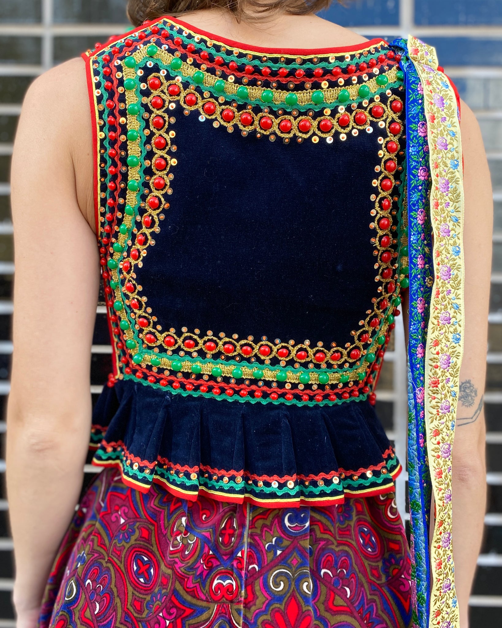 Polish Velvet Folk Art Vest