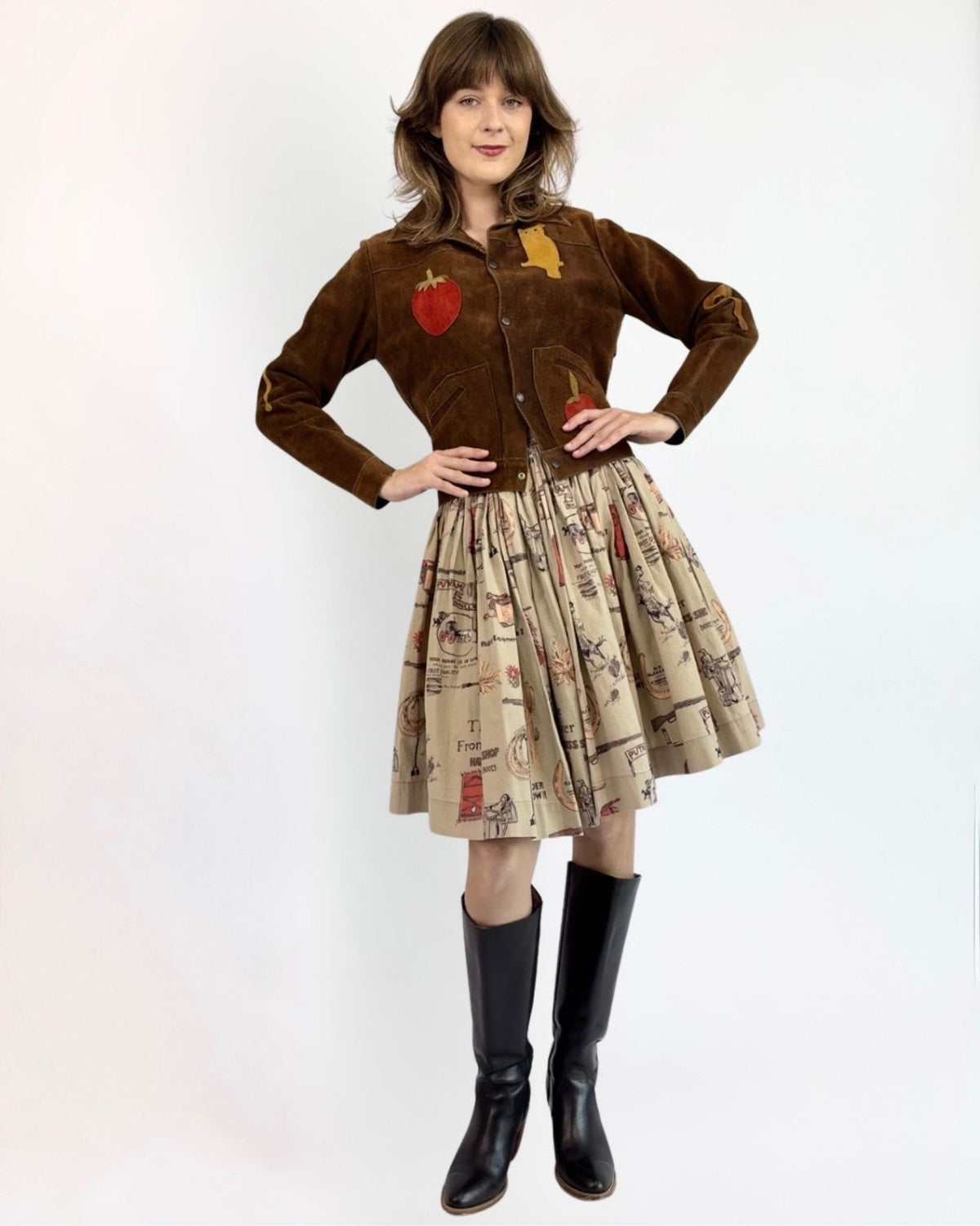 1960s Fantastical Findings Suede Patch Jacket