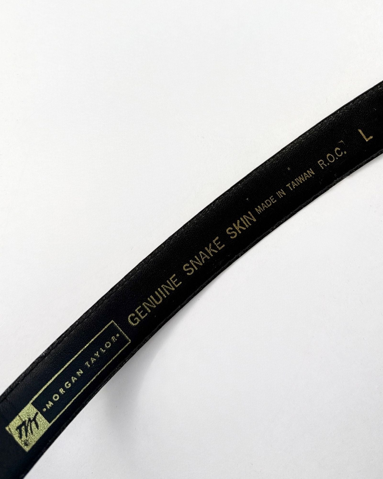 Thick Black Leather Snake Belt