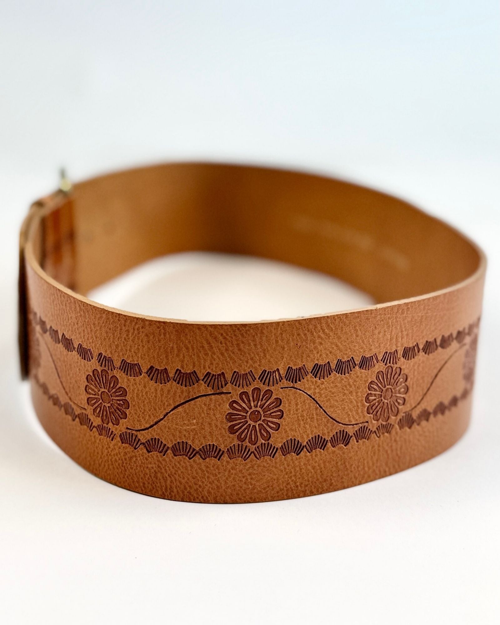 Daisy Tooled Leather Belt