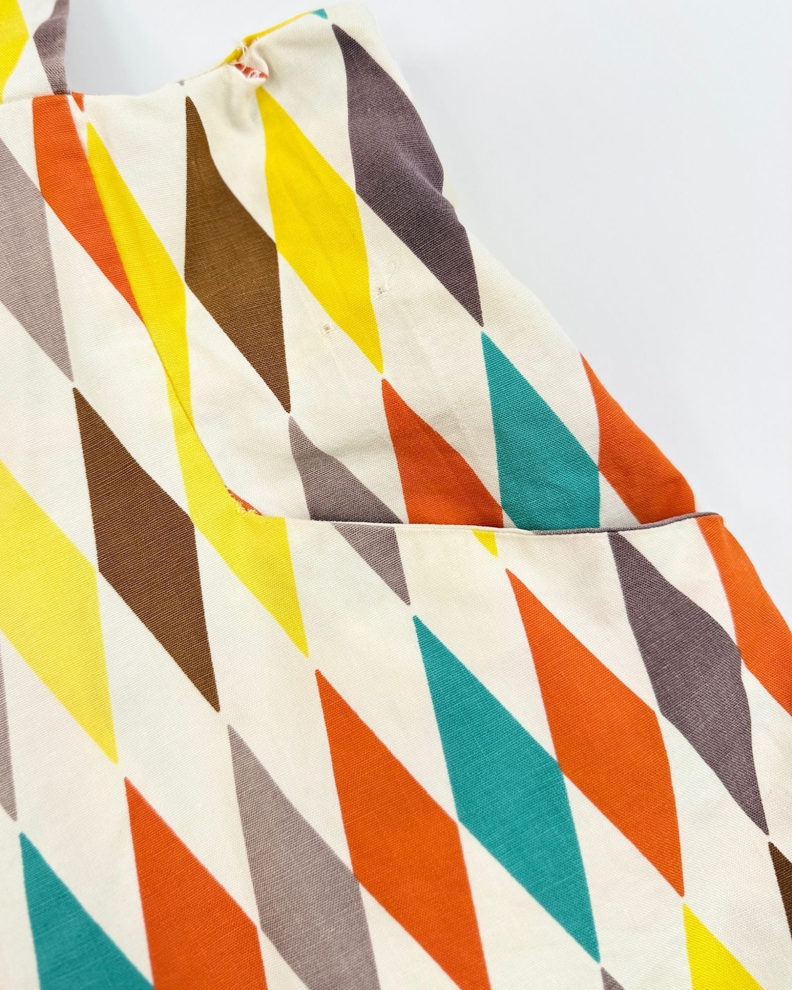 Colorful Harlequin Cotton Romper