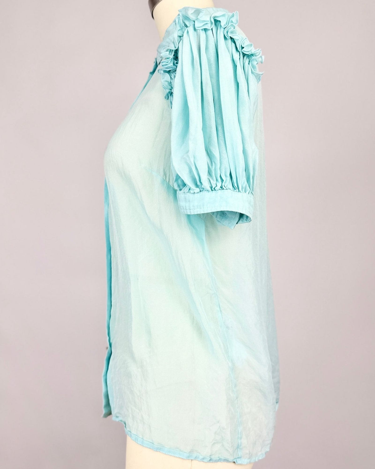 Dolce and Gabbana Aqua Silk Blouse