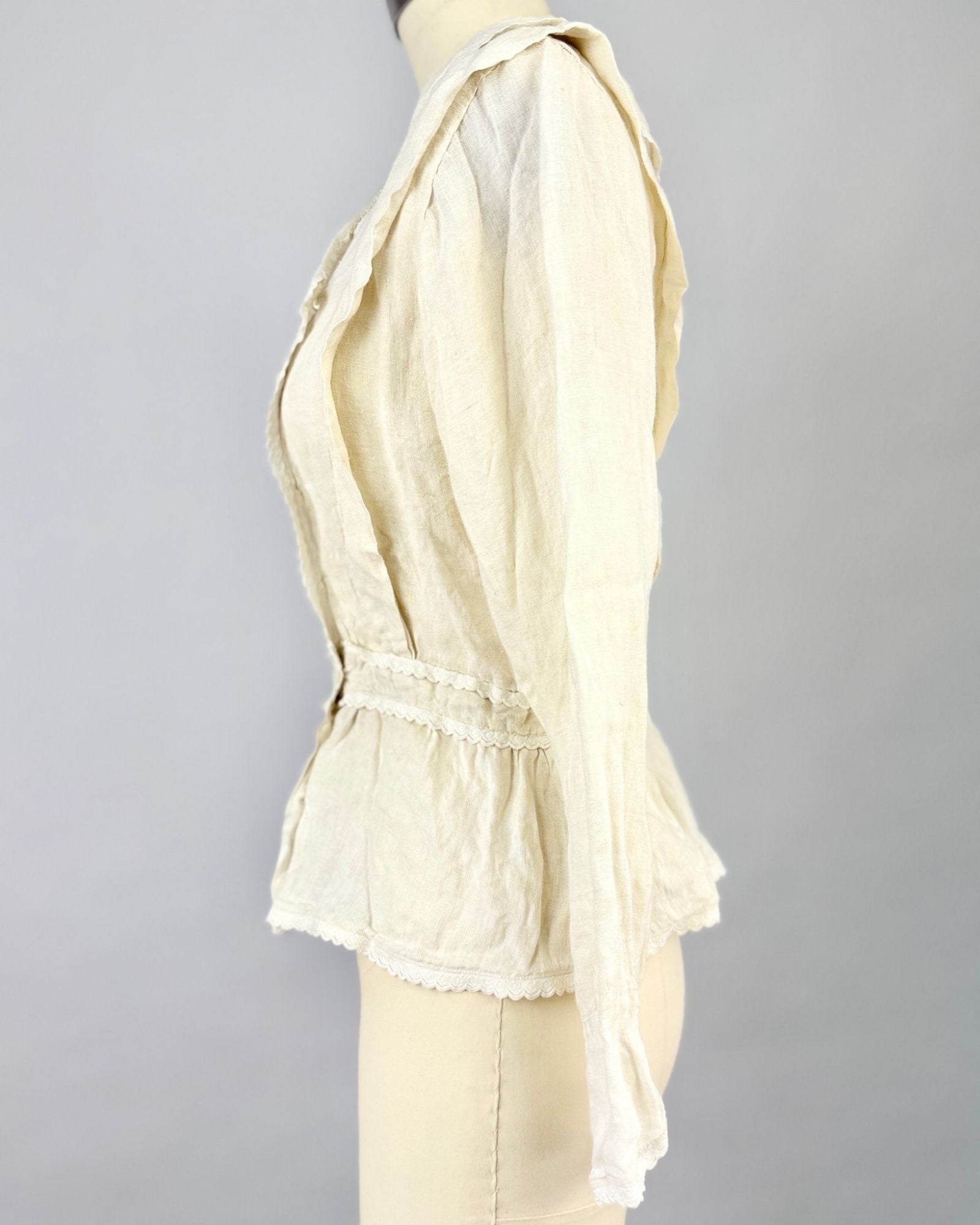 White Edwardian Linen Blouse