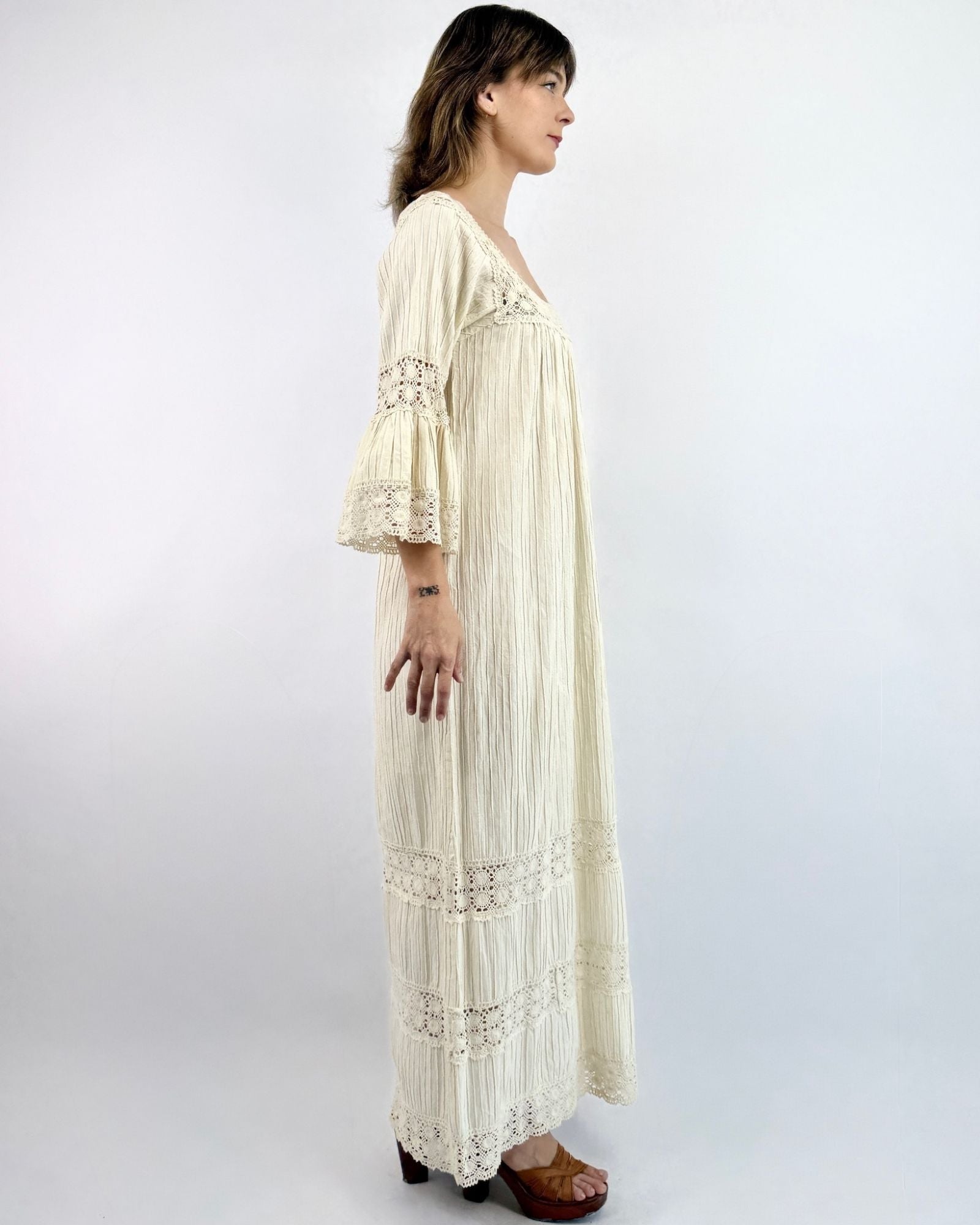70s Angels Path Crochet Maxi Dress