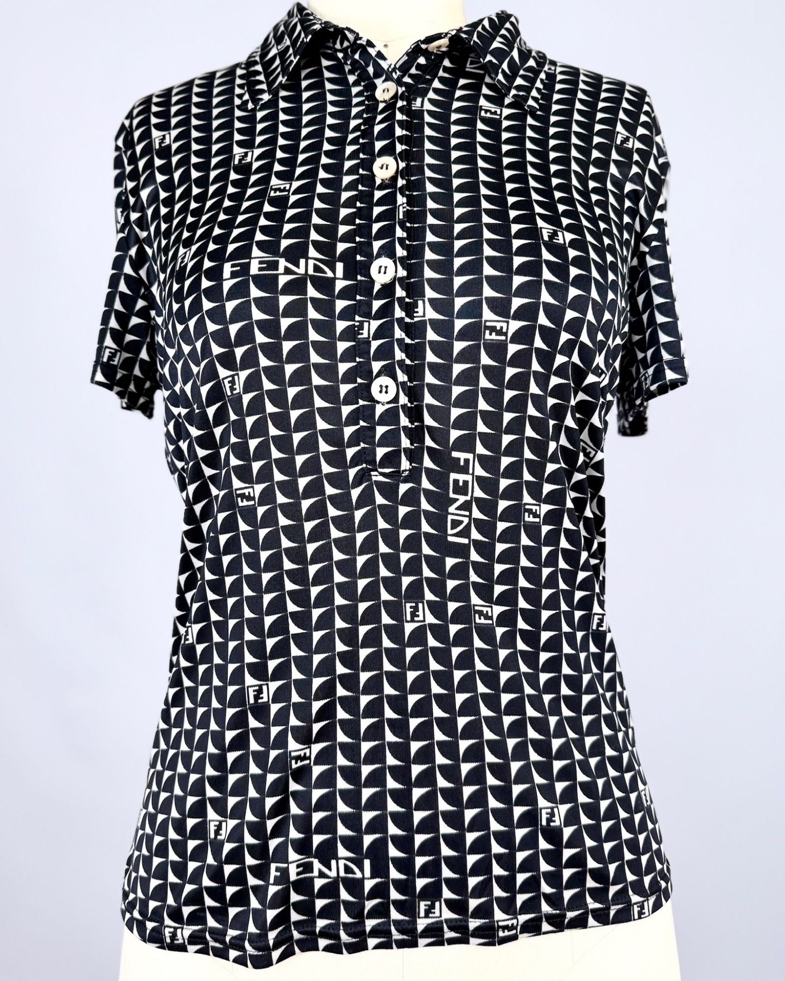 Fendi Black and White Blouse