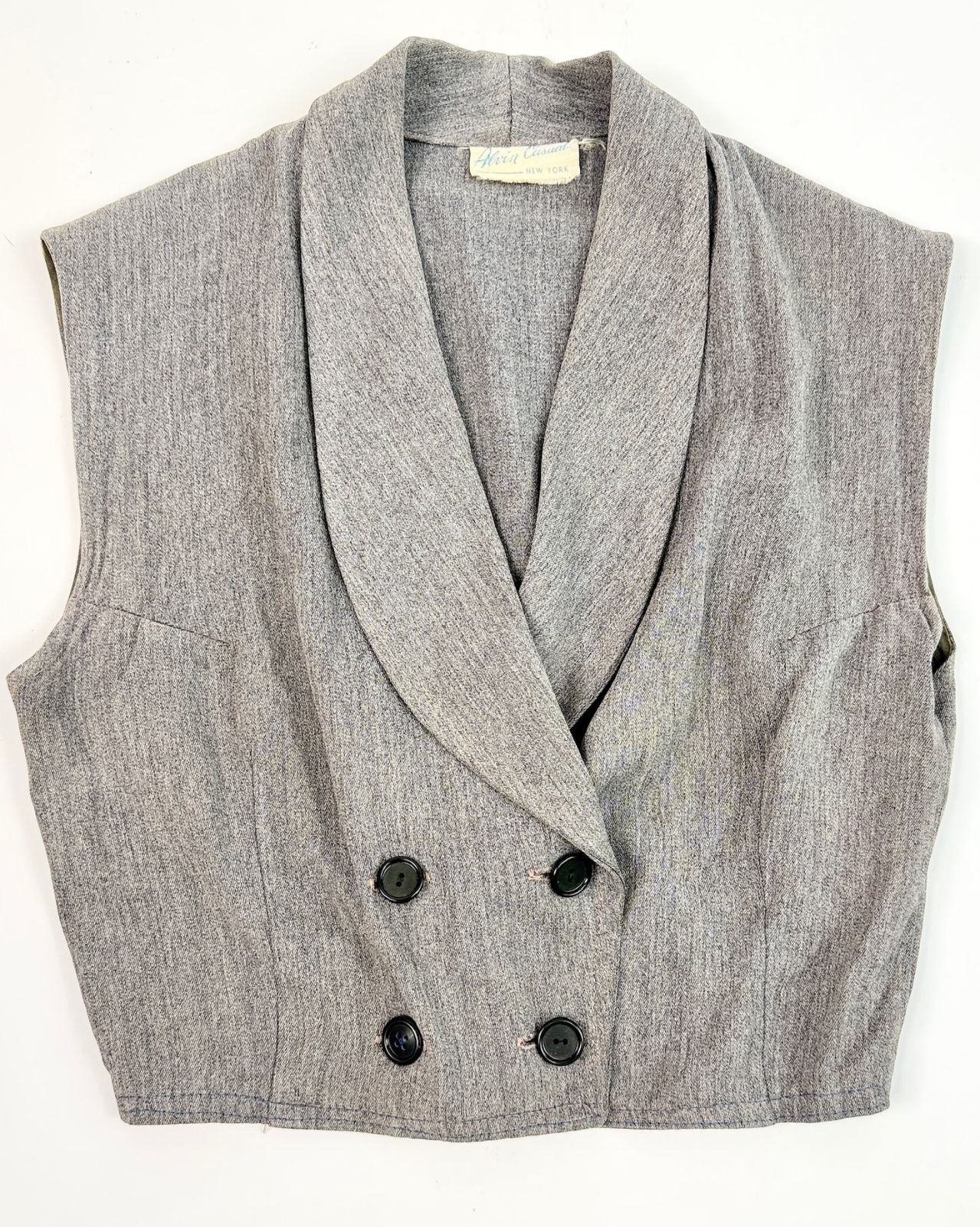 1930s Grey Double Breasted Vest