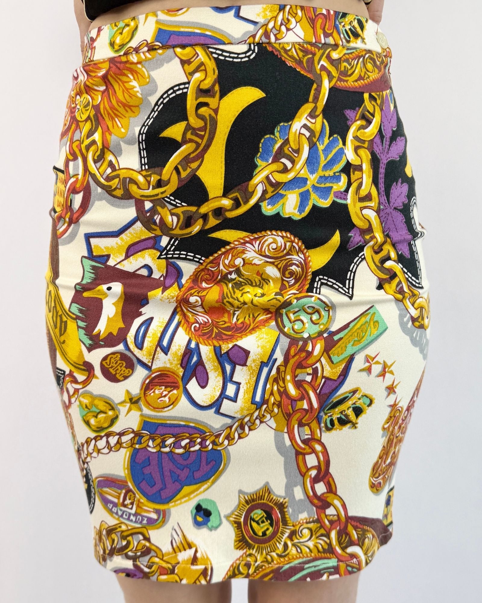 90's Kenzo Lock and Key Bandage Skirt