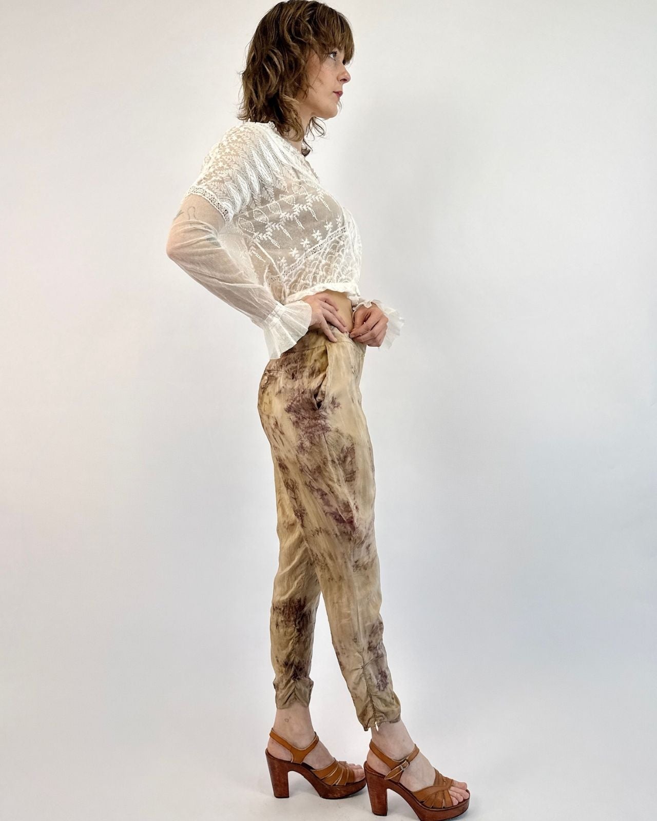 Emporio Armani Sandy Landscapes Silk Pants