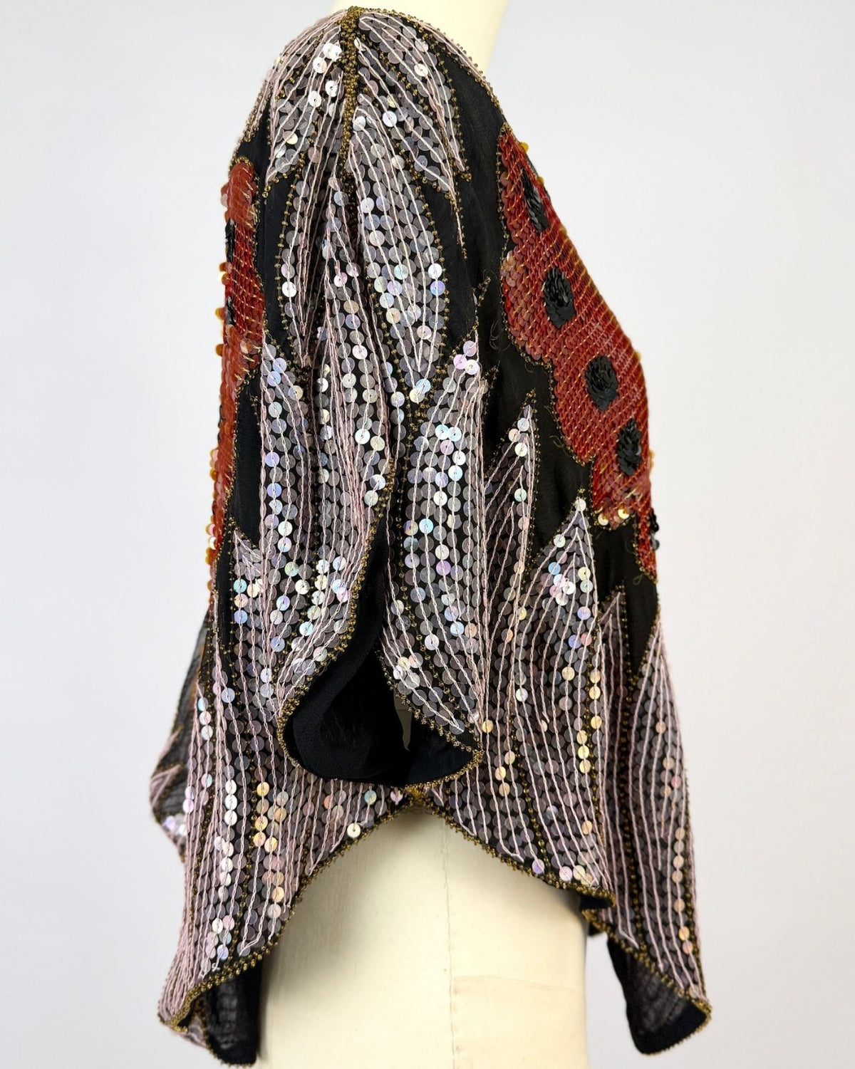 Orange and Pink Butterfly Sequin Top
