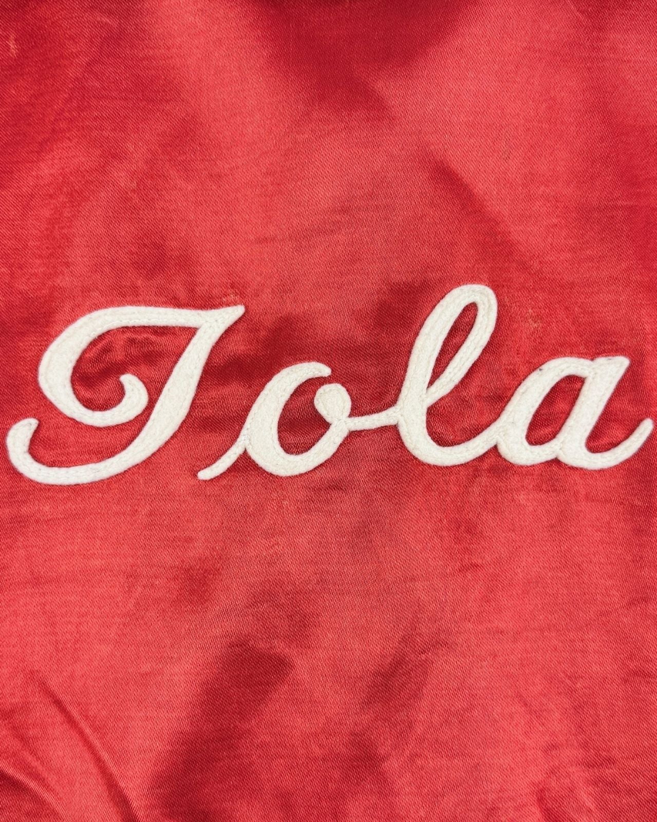 50s Iola Red Satin Quarter Zip