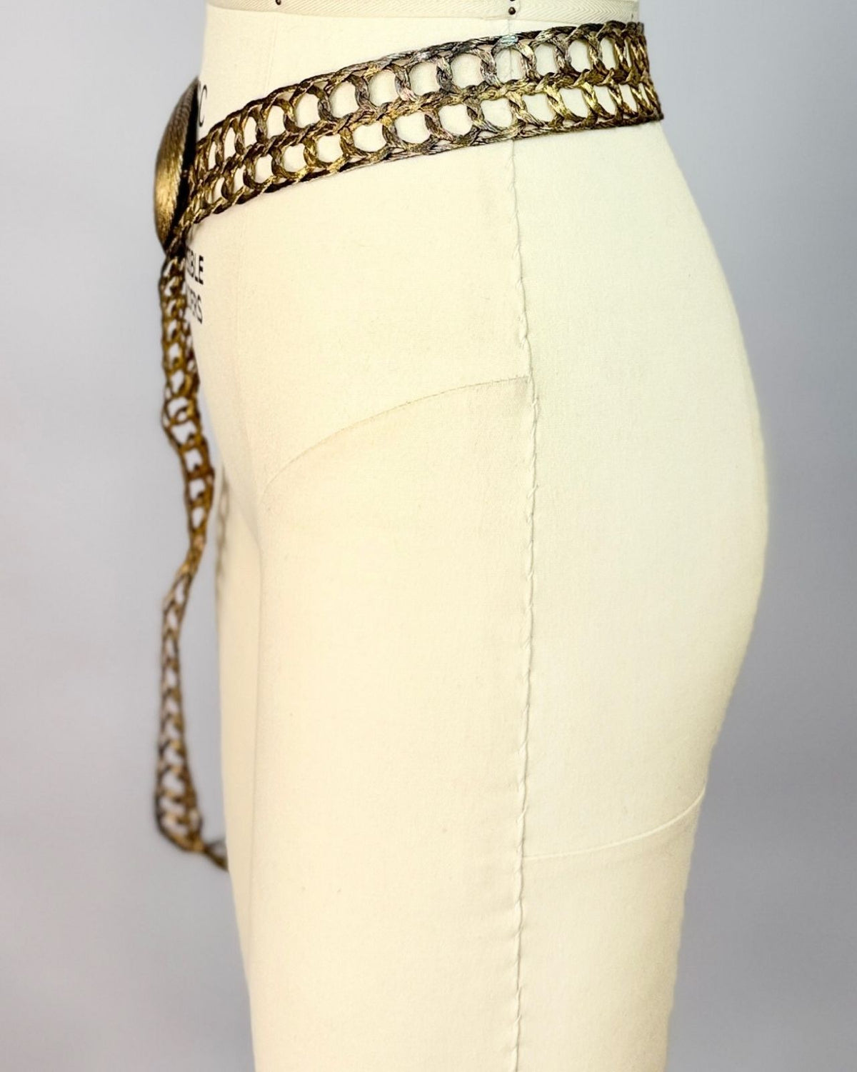 Woven Golden Metallic Waist Belt