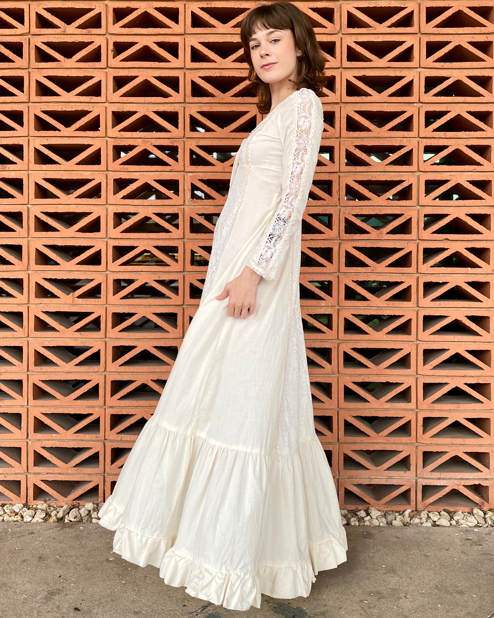 Picnic At Hanging Rock Cream Gunne Sax Maxi