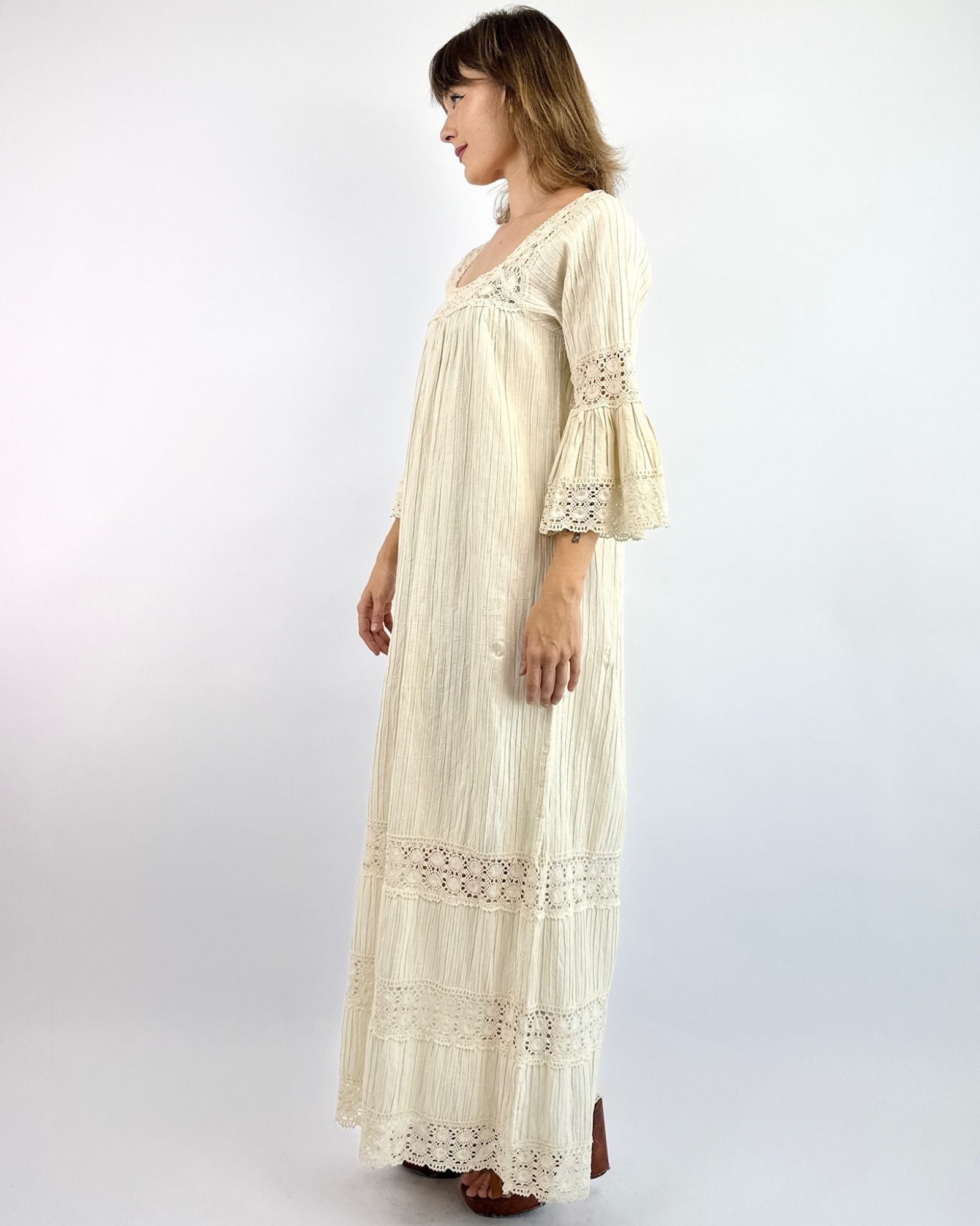 70s Angels Path Crochet Maxi Dress
