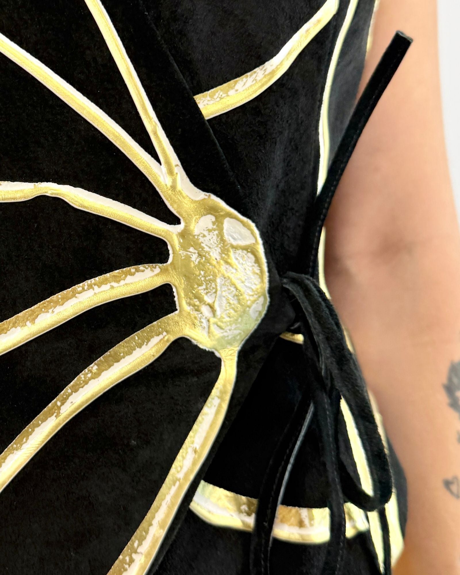 Terry & Toni Golden Burst Black Suede Vest