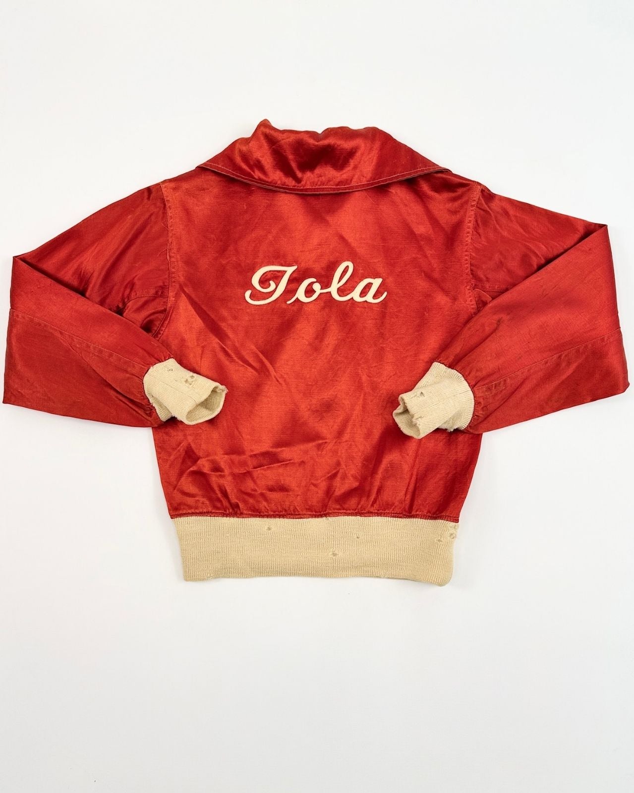 50s Iola Red Satin Quarter Zip