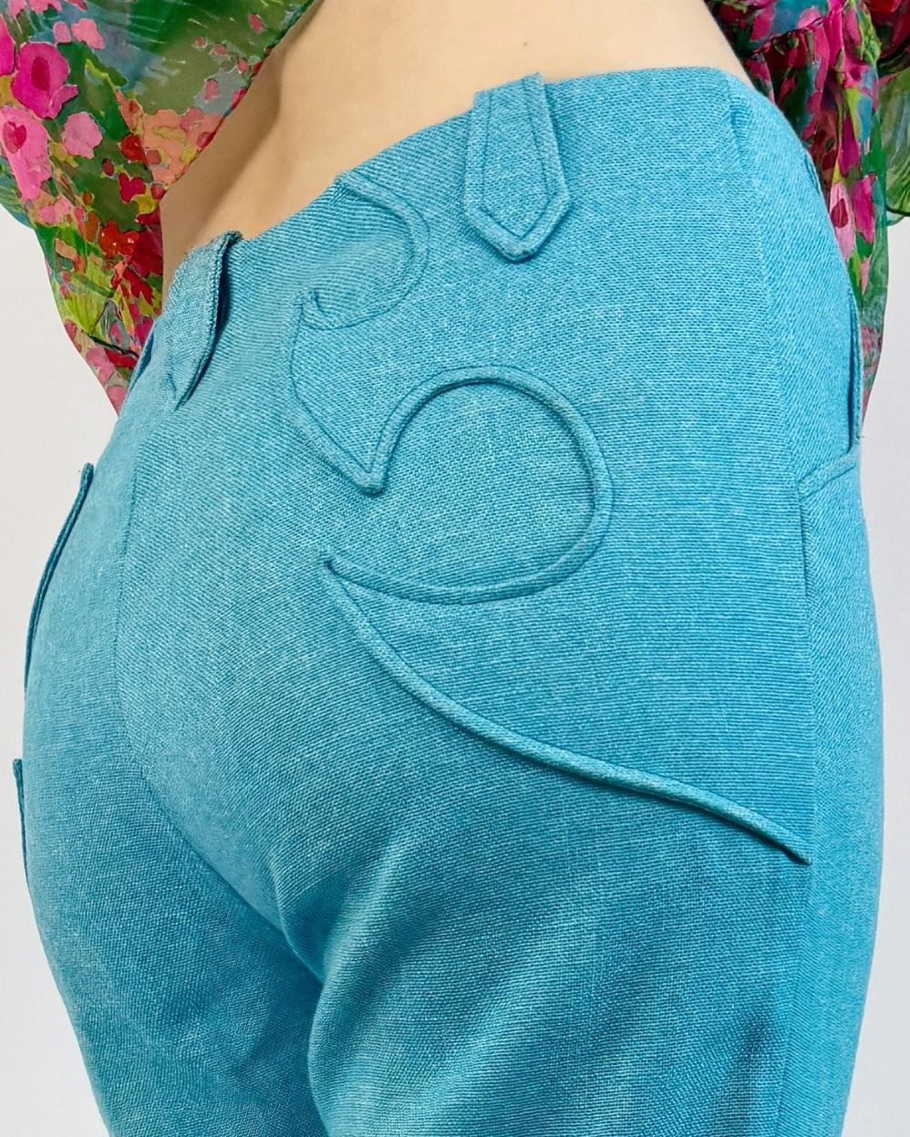 1950s Lasso Cool Pool Blue Western Pants