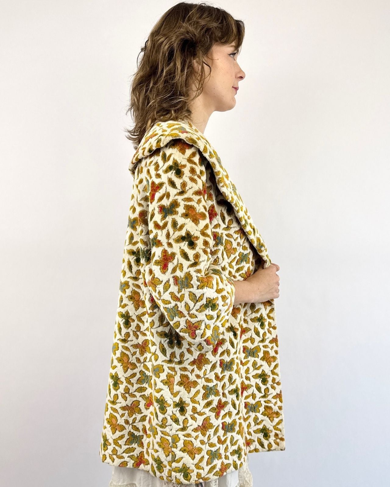 60s Taking Flight Butterfly Brocade Coat