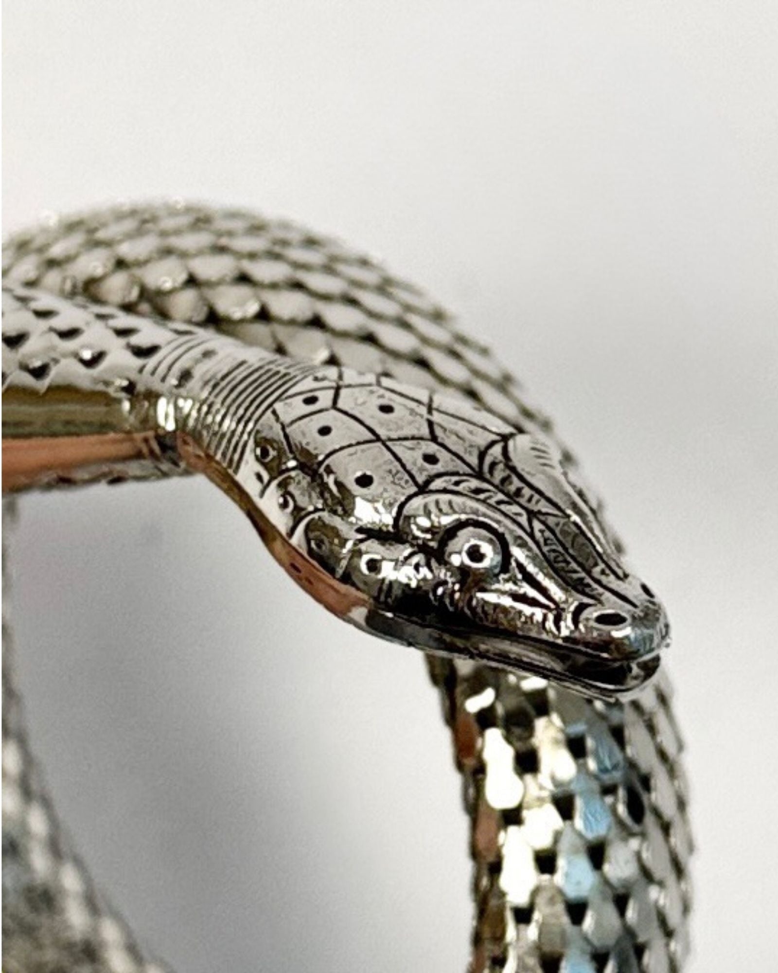 Whiting and Davis Silver Snake Bracelet