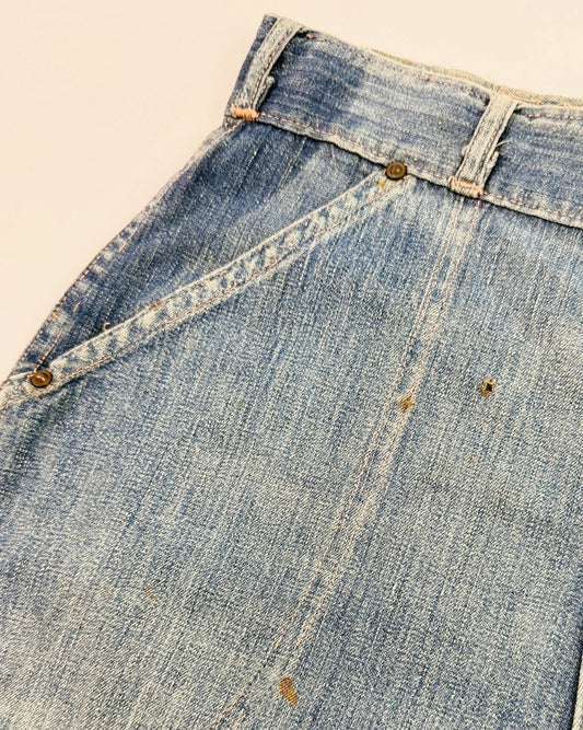 1950s Denim Side Zip Shorts