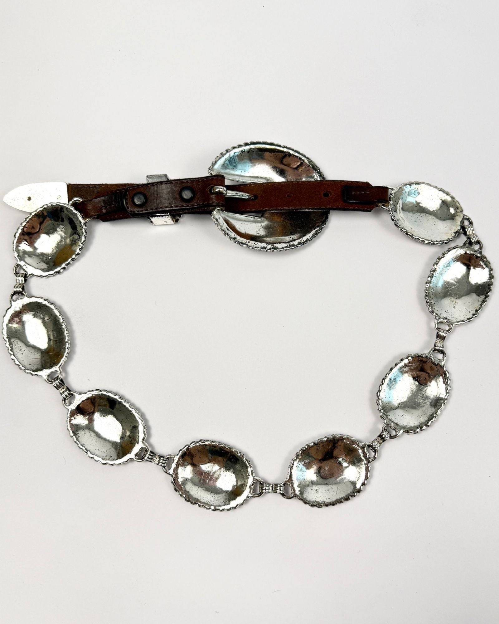 Thin Brown Concho Belt
