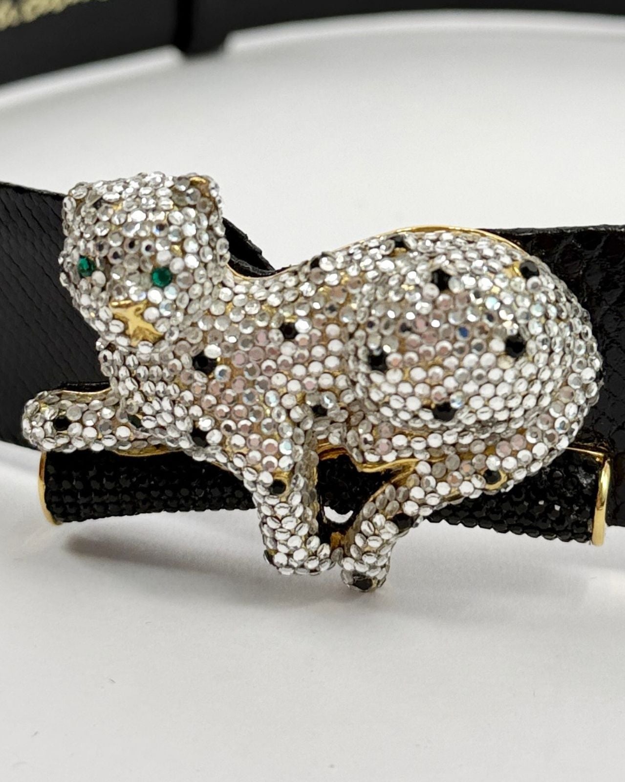 Judith Leiber Rhinestone Leopard Belt