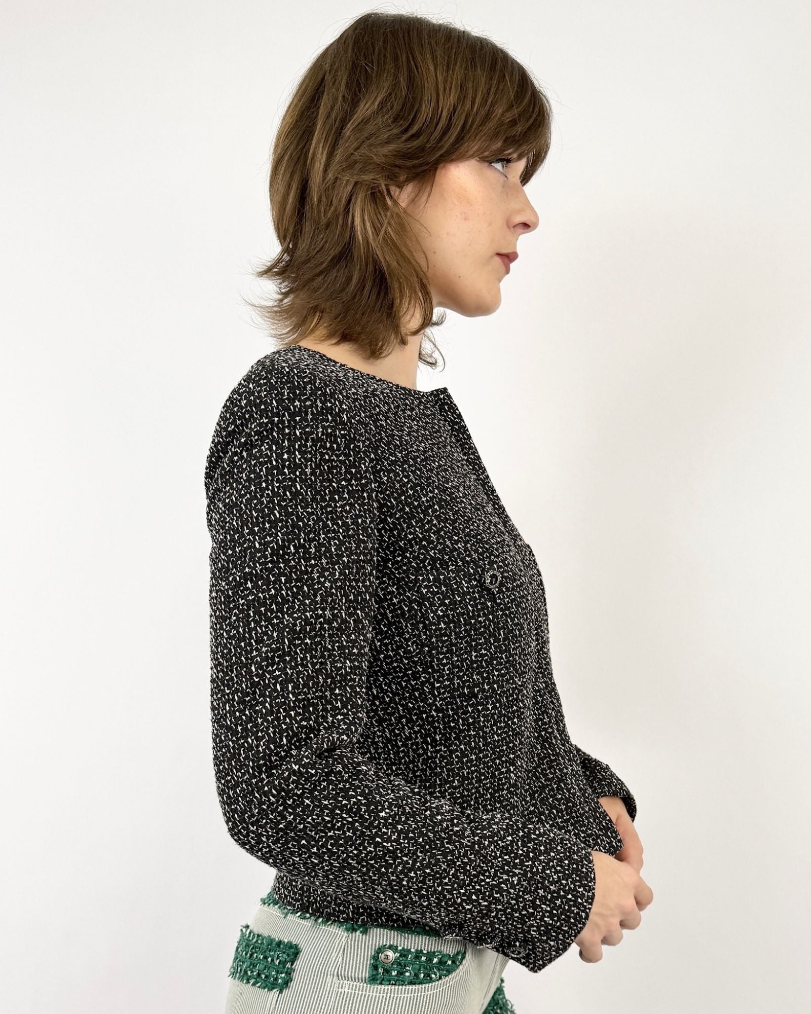 Chanel Dual Tones Tweed Blazer