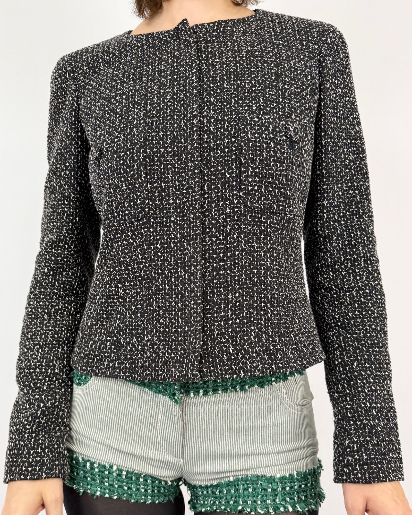 Chanel Dual Tones Tweed Blazer