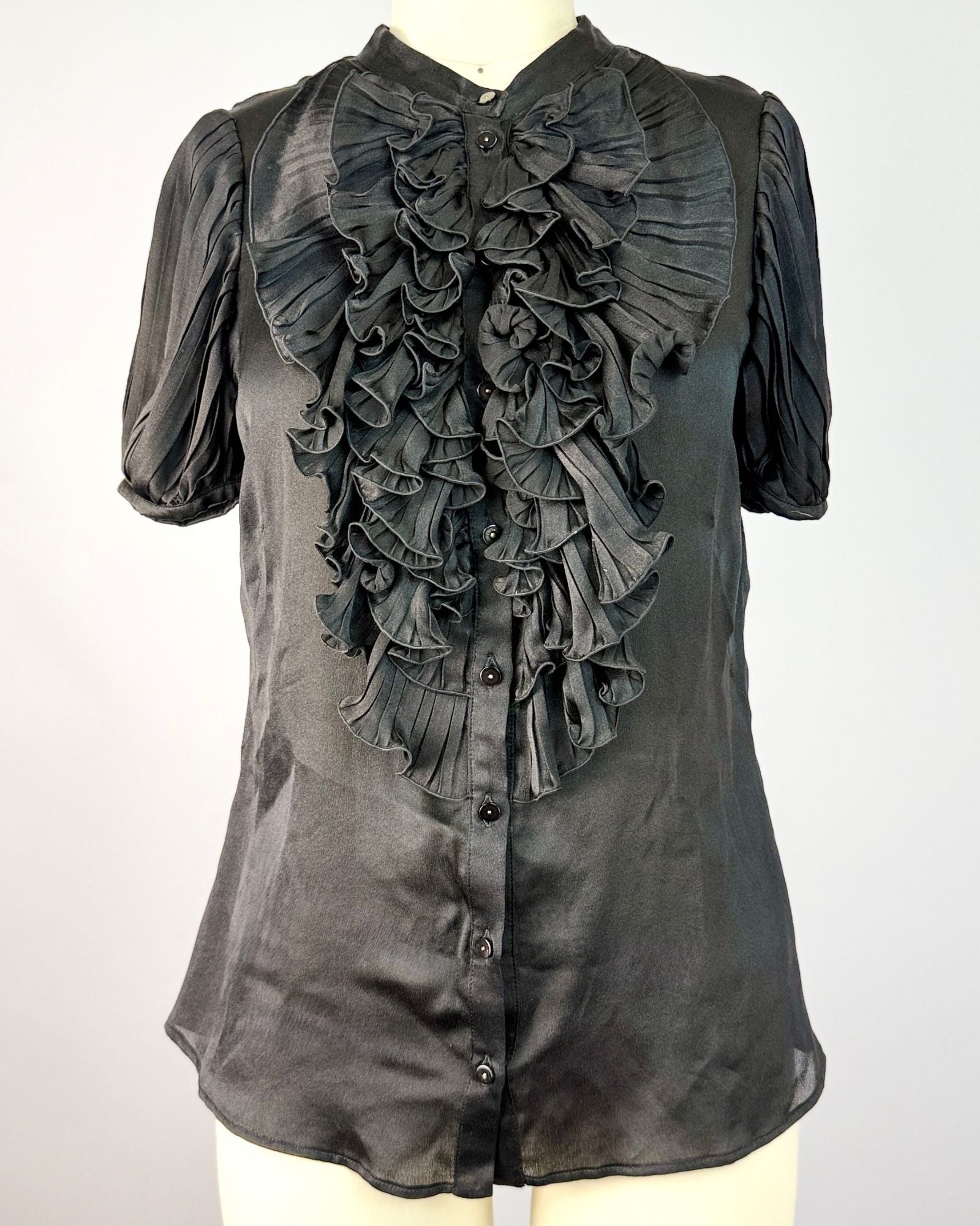 Alexander McQueen Silk Ruffle Blouse