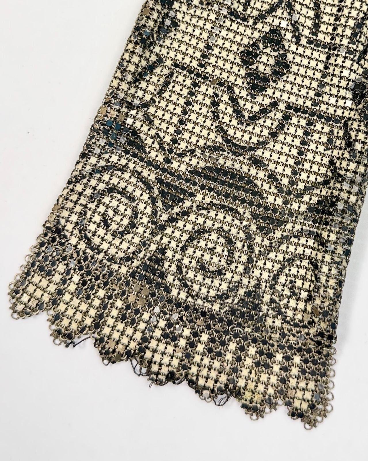 Whiting and Davis Black and White 20s mesh bag