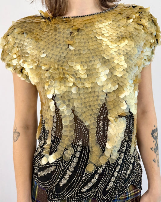 Oleg Cassini Champagne Bubbles Blouse