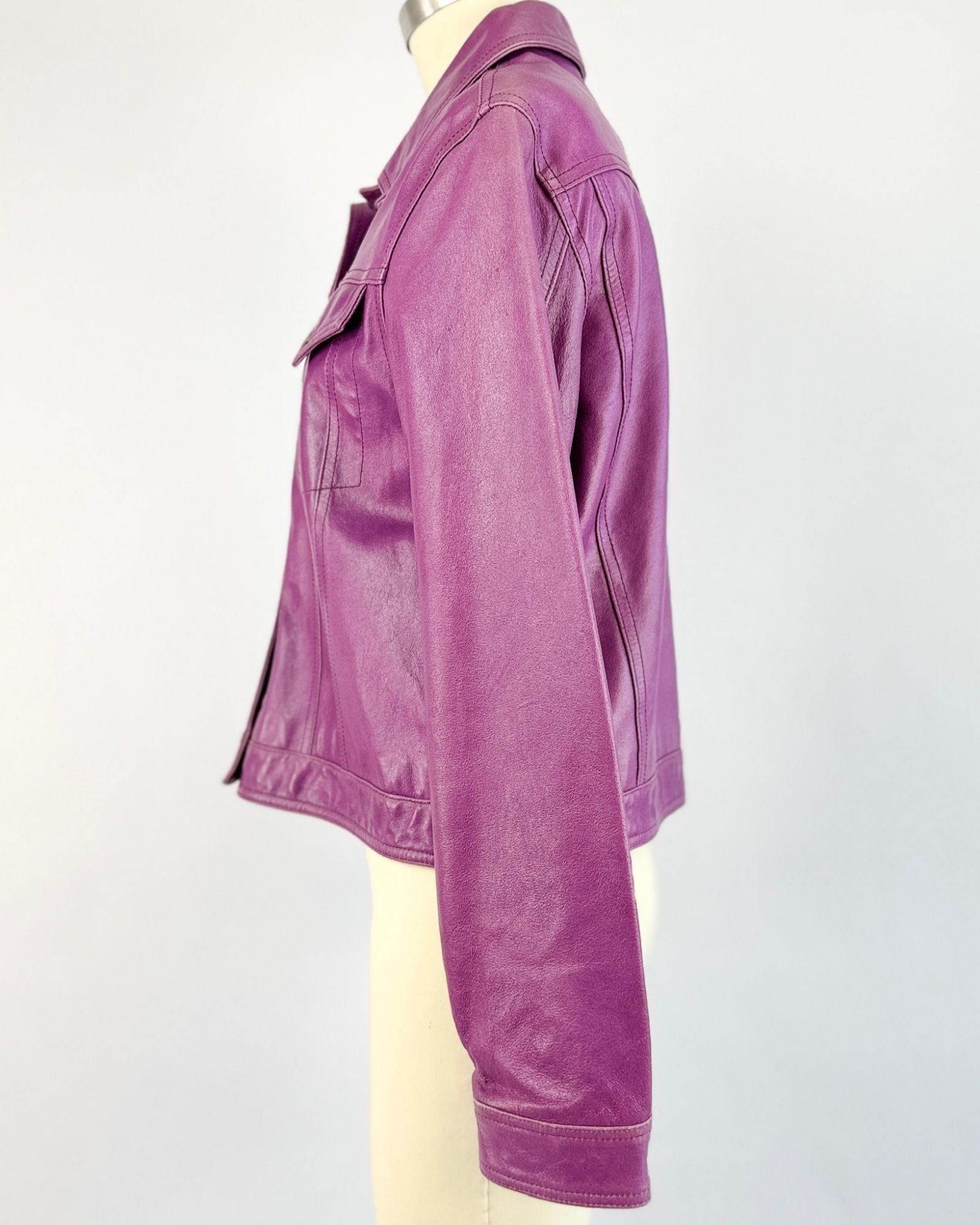 Daphne Purple Leather Jacket