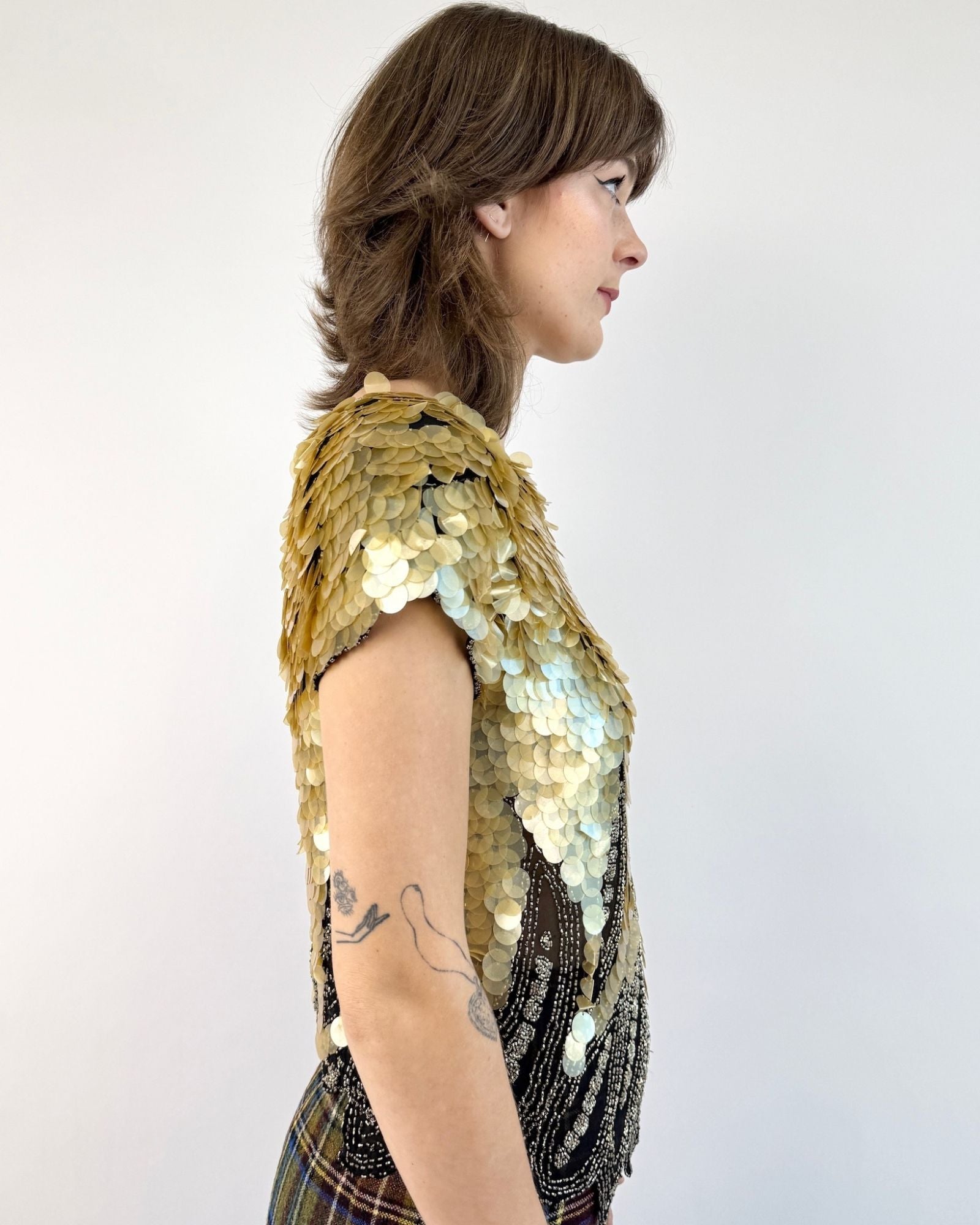 Oleg Cassini Champagne Bubbles Blouse