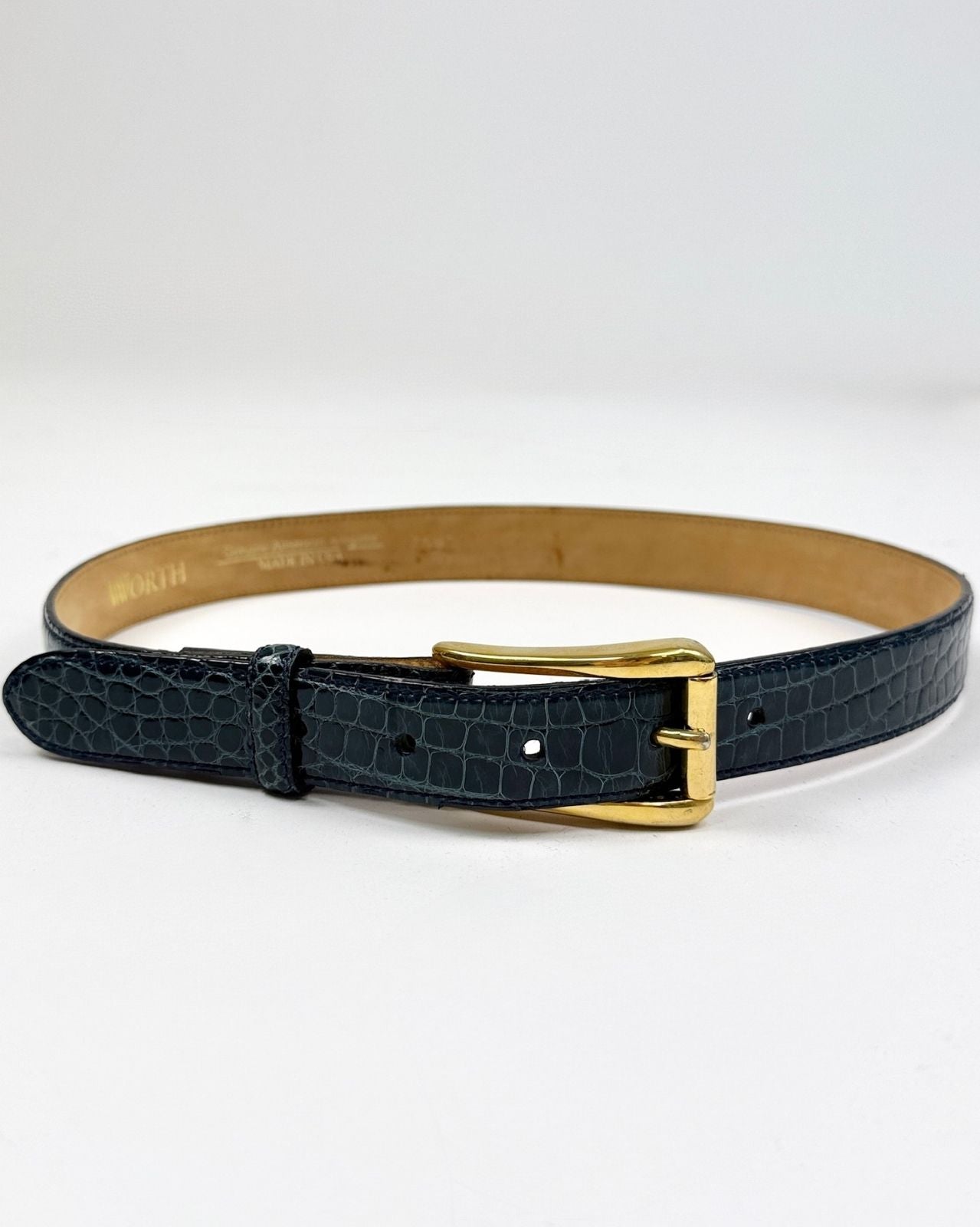 Worth Deep Teal Alligator Belt