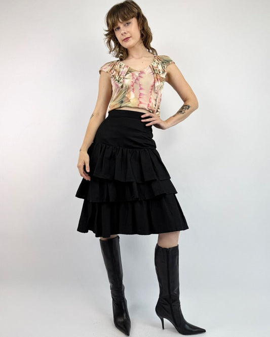 Licorice Whip Ruffle Skirt