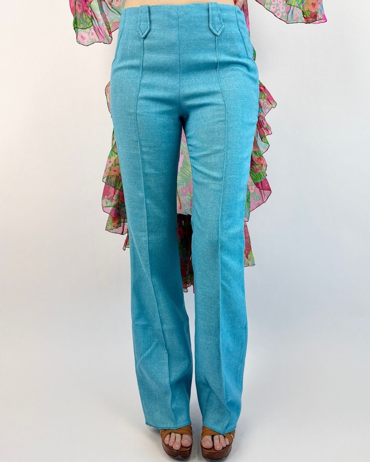 1950s Lasso Cool Pool Blue Western Pants