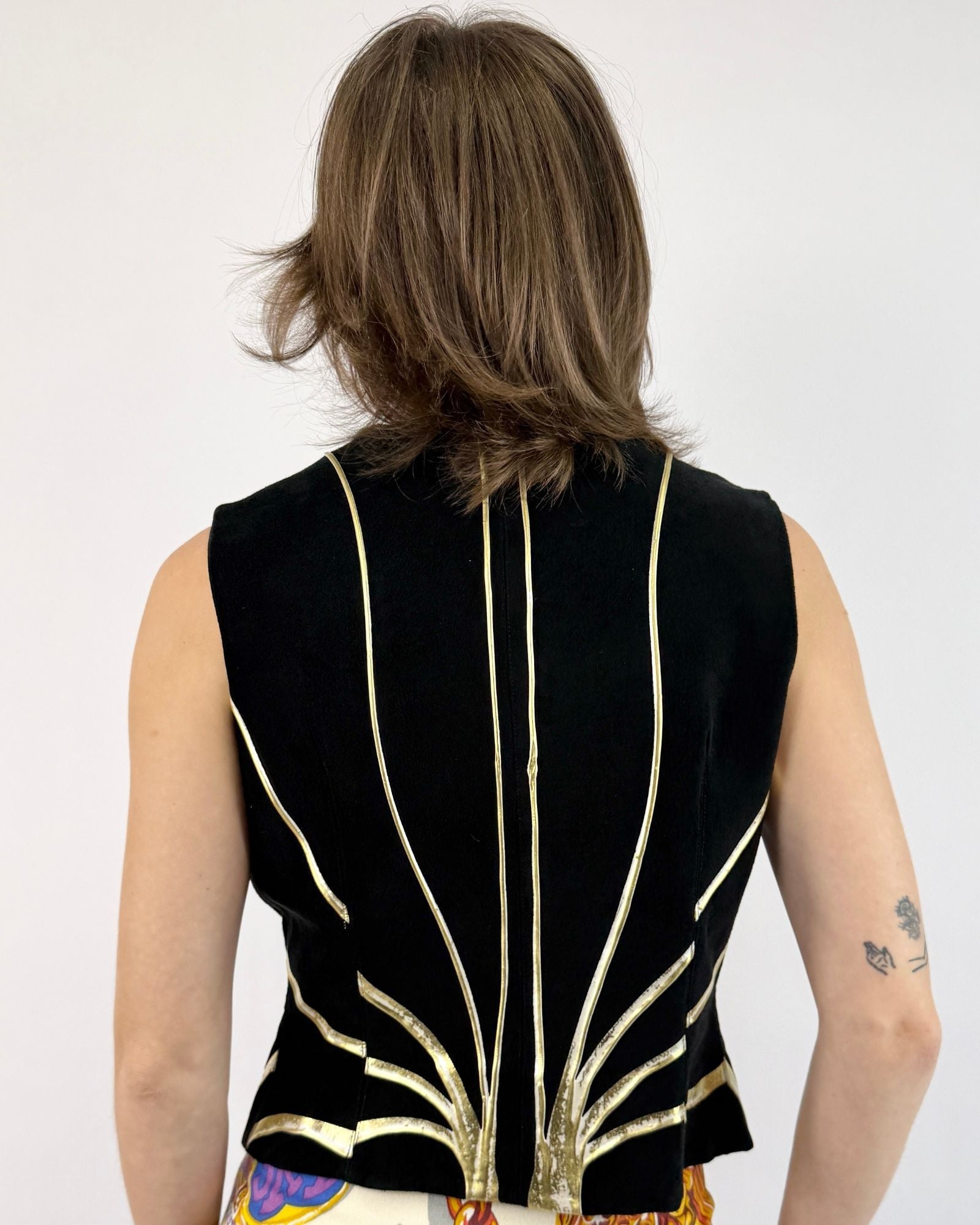 Terry & Toni Golden Burst Black Suede Vest