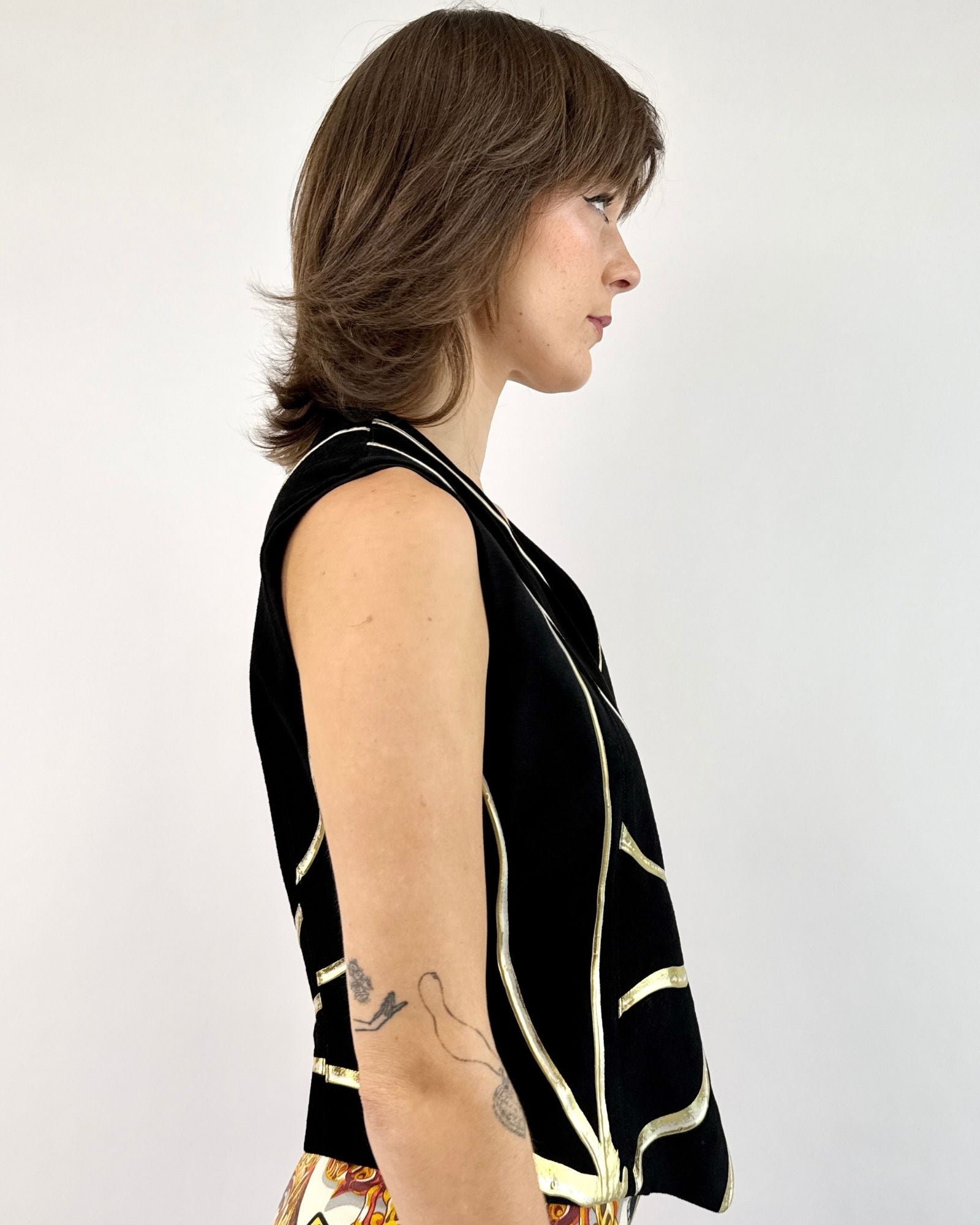 Terry & Toni Golden Burst Black Suede Vest