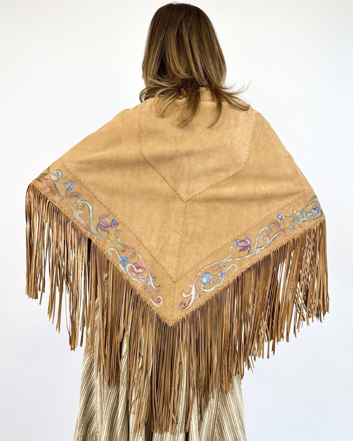 Gossamer Wings Luminous Blooms Suede Poncho