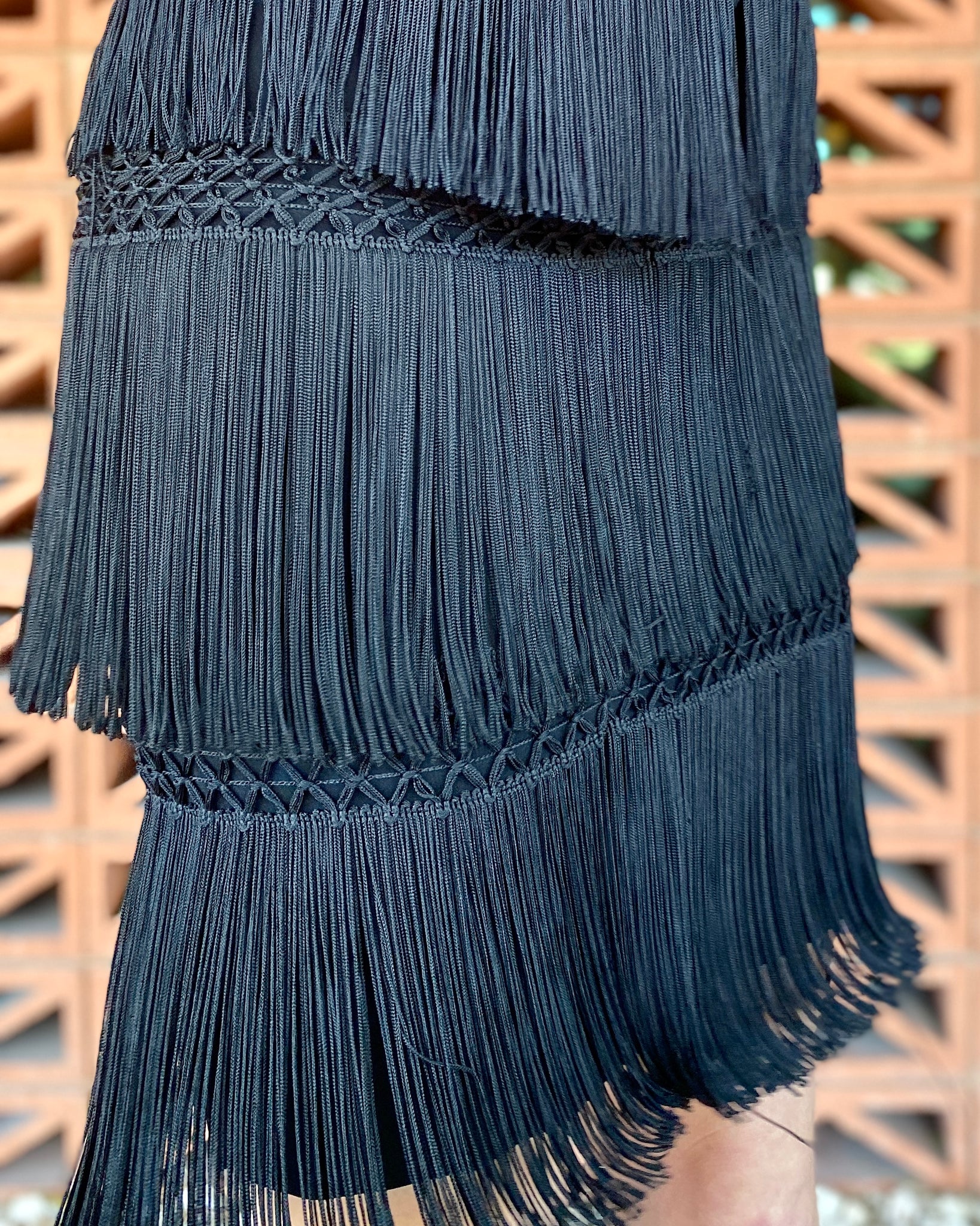 Moschino Black Fringe Skirt