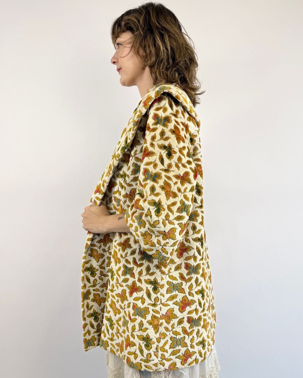 60s Taking Flight Butterfly Brocade Coat