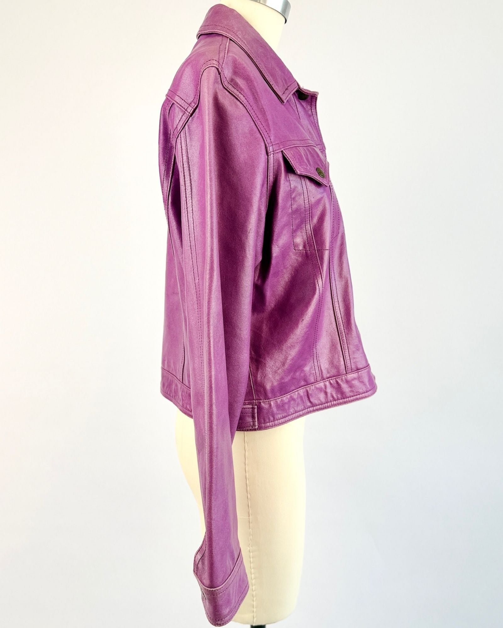Daphne Purple Leather Jacket