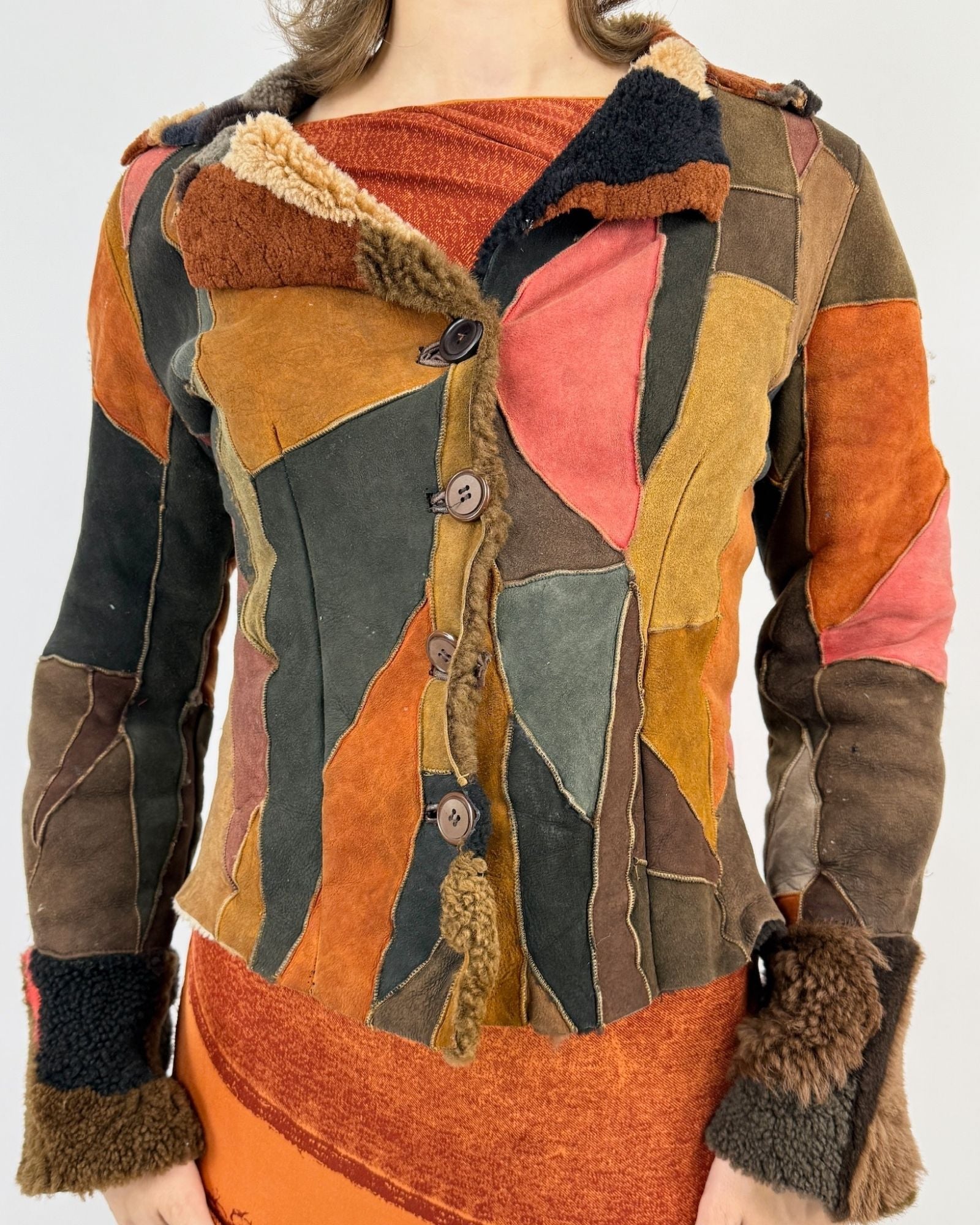Mosaic of Winter Patchwork Suede Jacket