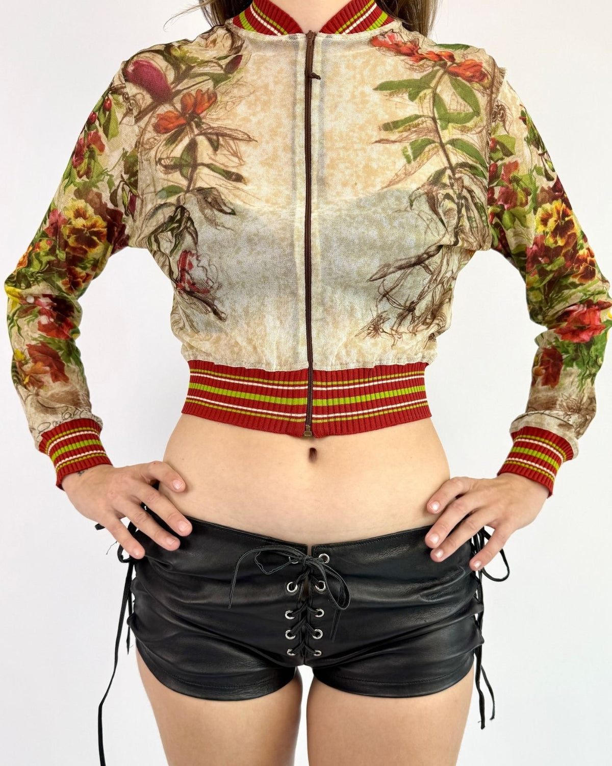 Jean Paul Gaultier 1999 Varsity Blooms Jacket