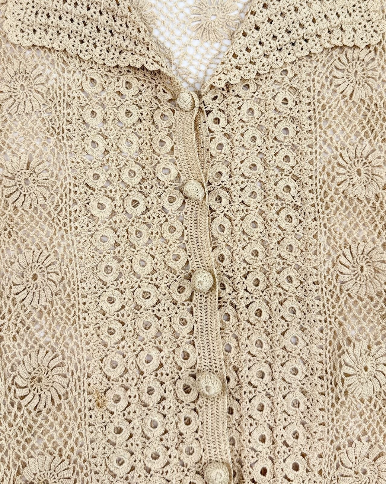Crochet Flowers 1930s Blouse
